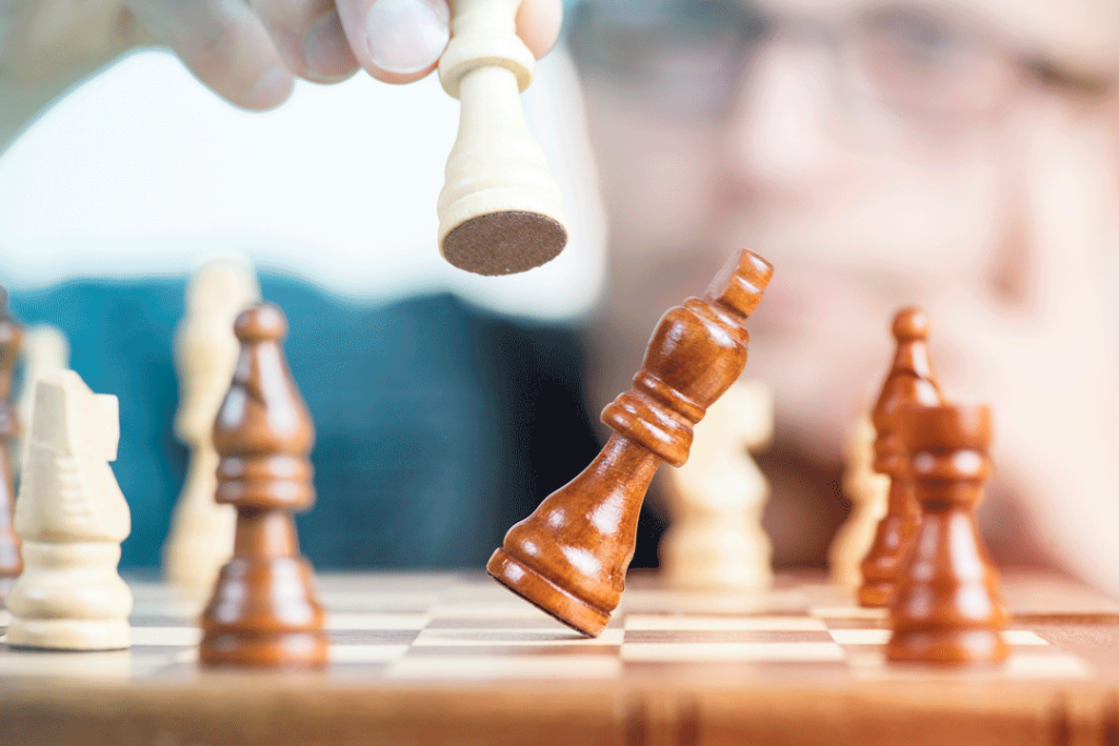 Knocking down pieces on a chessboard