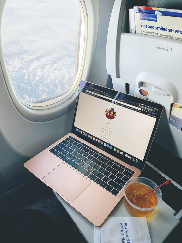 beverage service on an airplane
