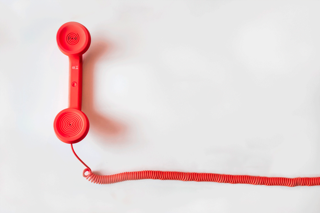 Red landline phone