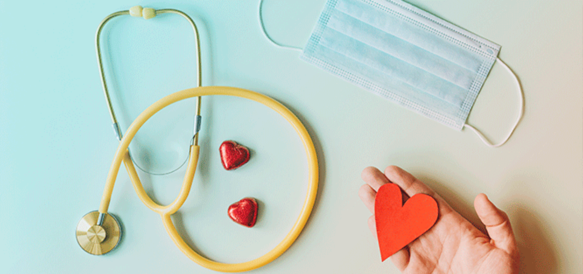 Stethoscope and protective face mask