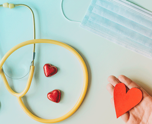 Stethoscope and protective face mask