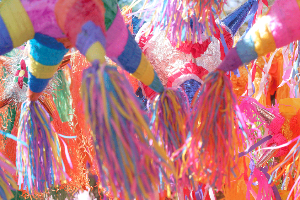 Colorful holiday decorations.
