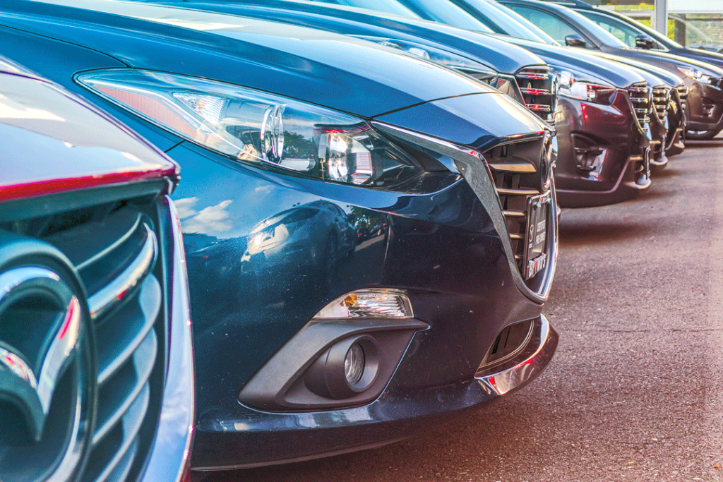 Rental car lot.