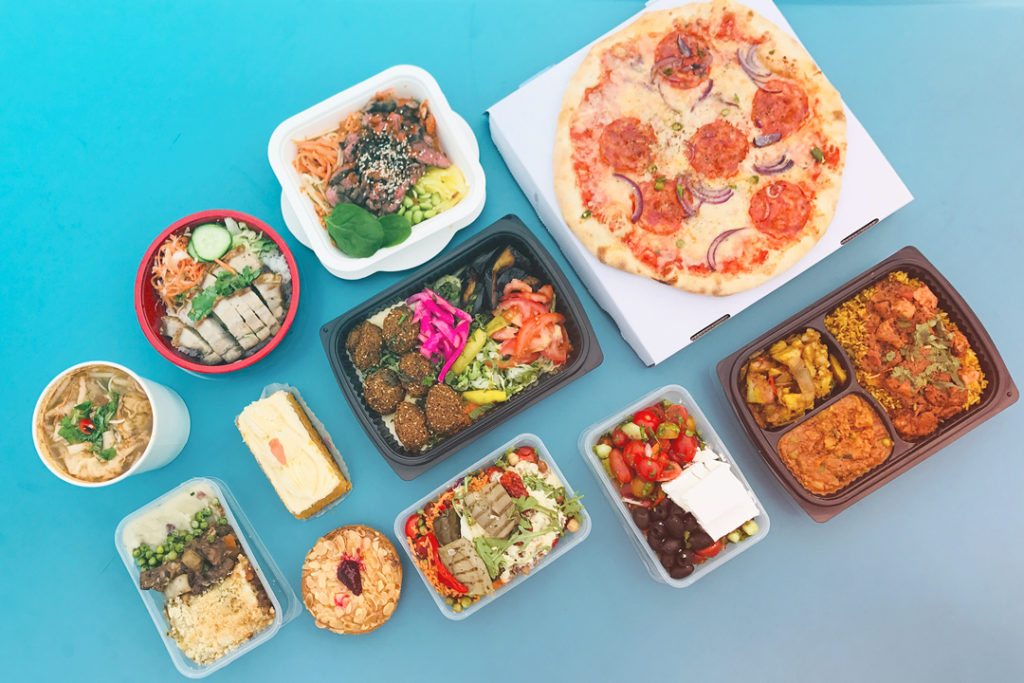 Variety of take out food
