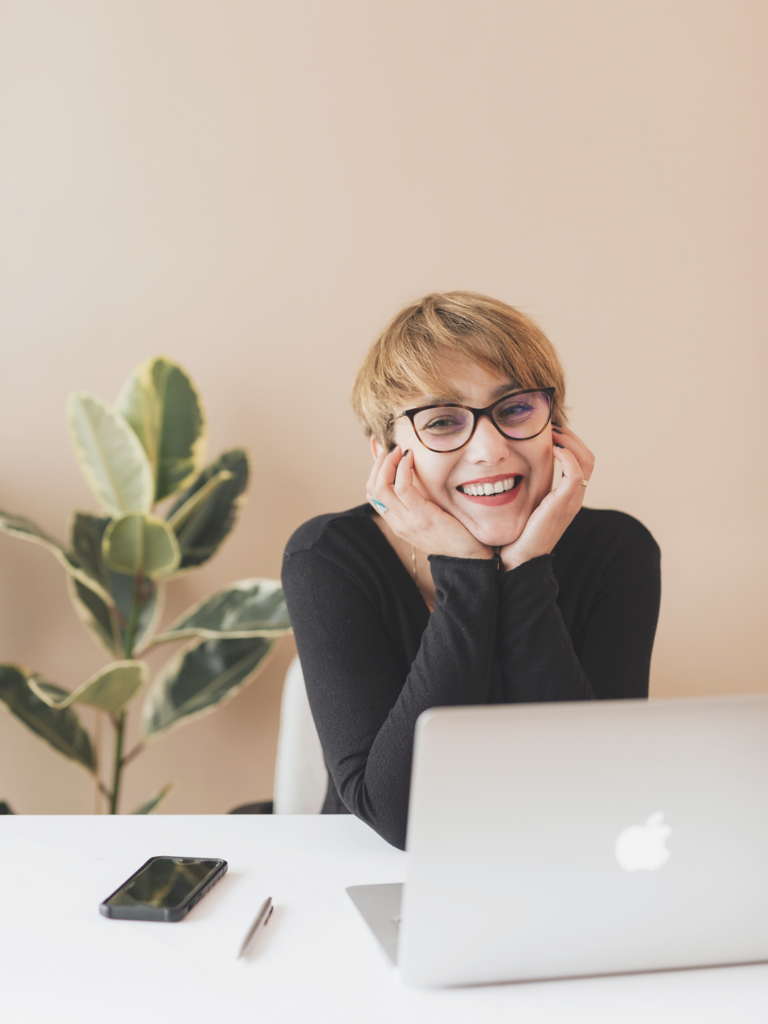 Business women working and smiling
