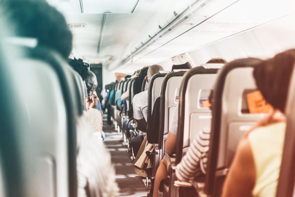 Passengers on an airplane