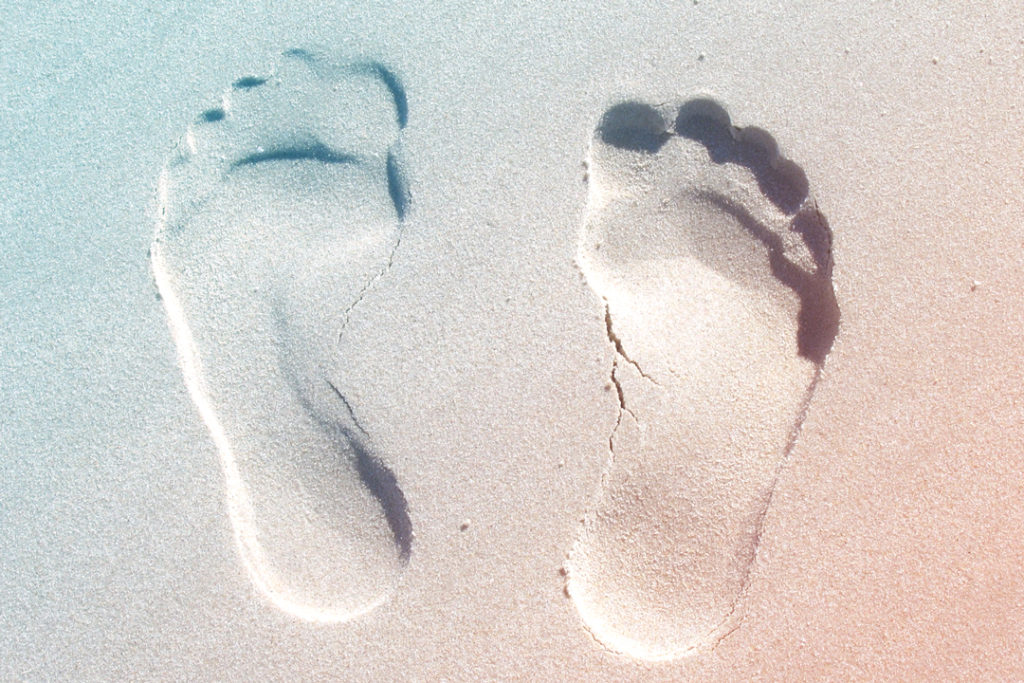 footprints in sand