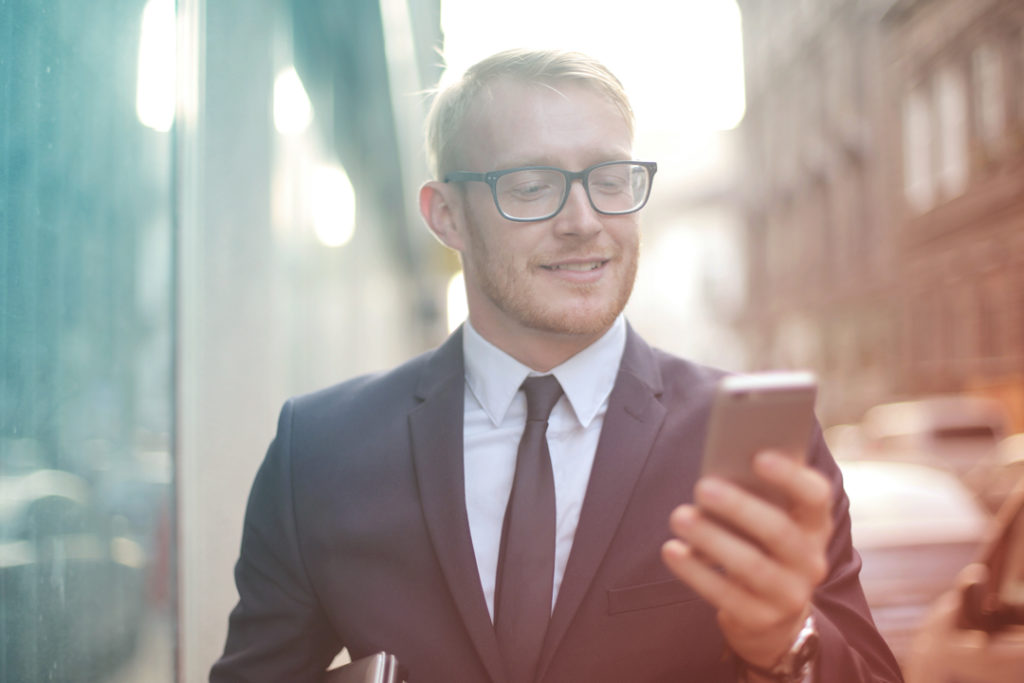 business man using travel technology