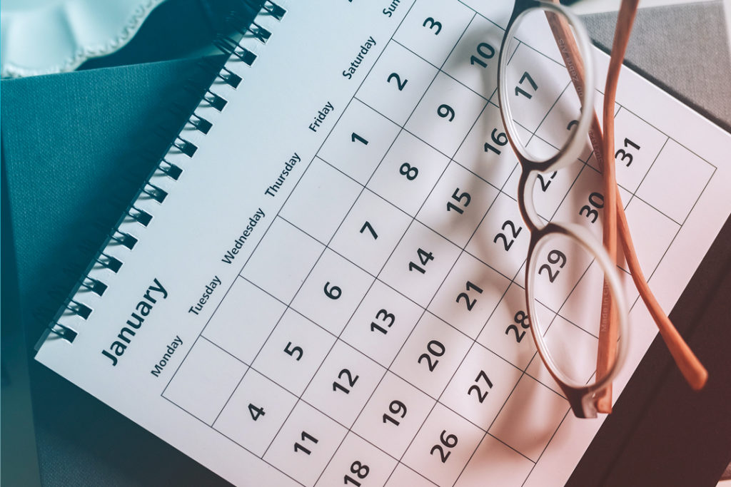 Calendar on desk