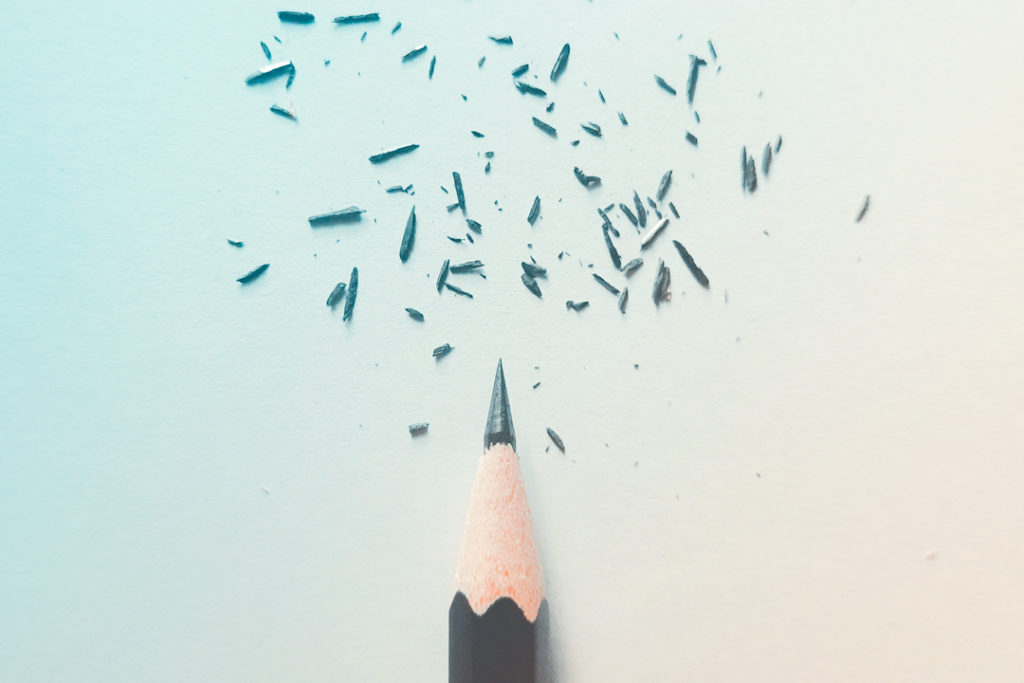Pencil and pencil shavings