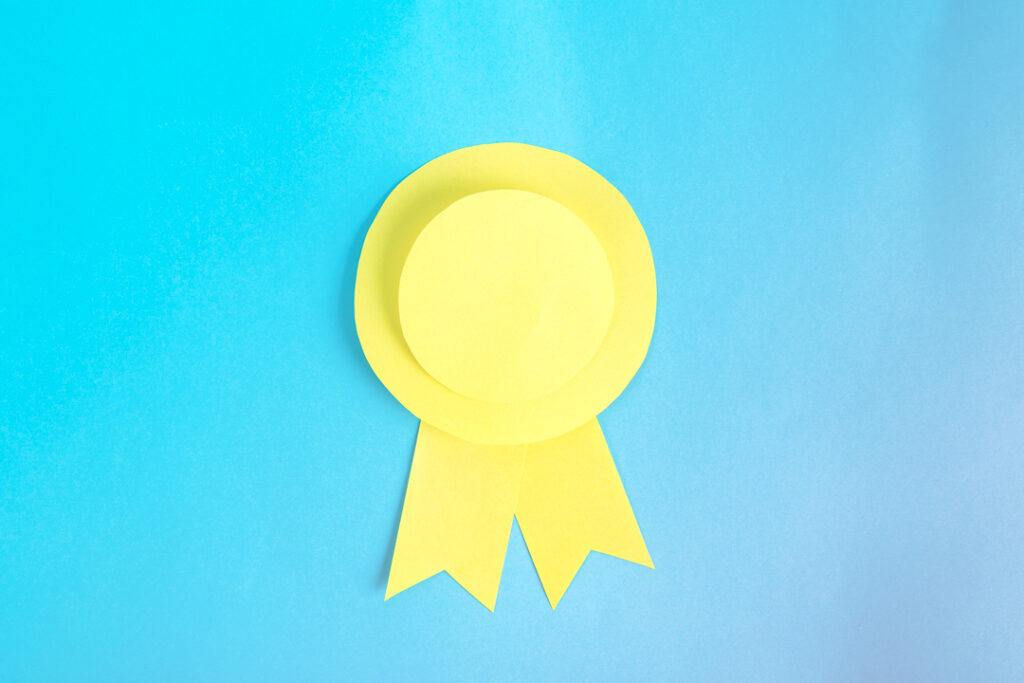 Paper award ribbon
