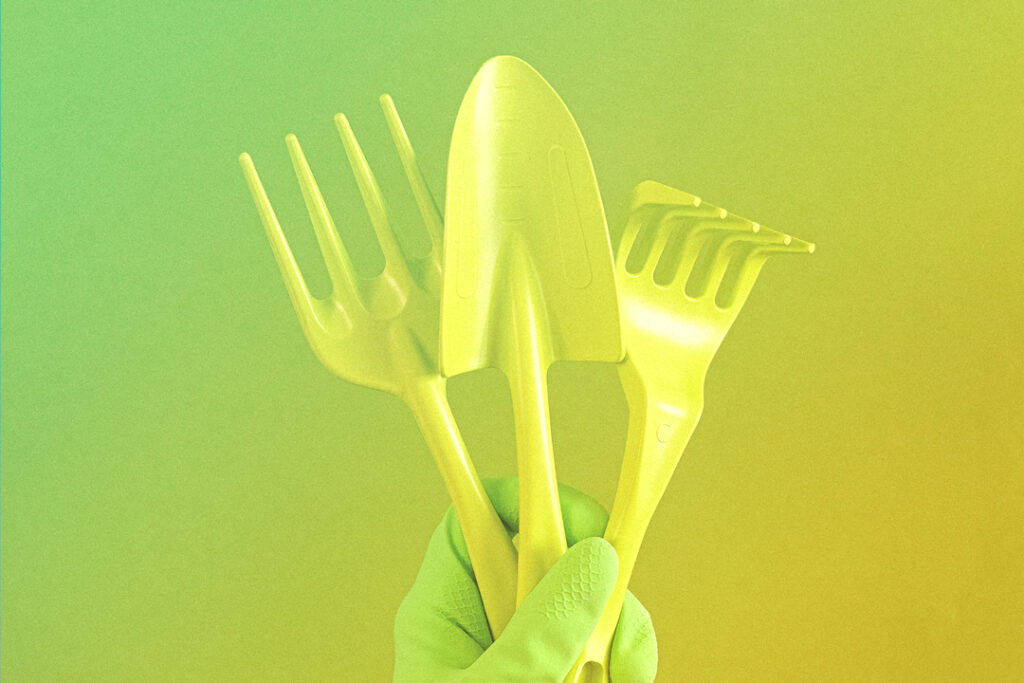 green gardening tools