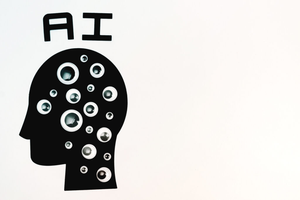 face silhouette with eyes