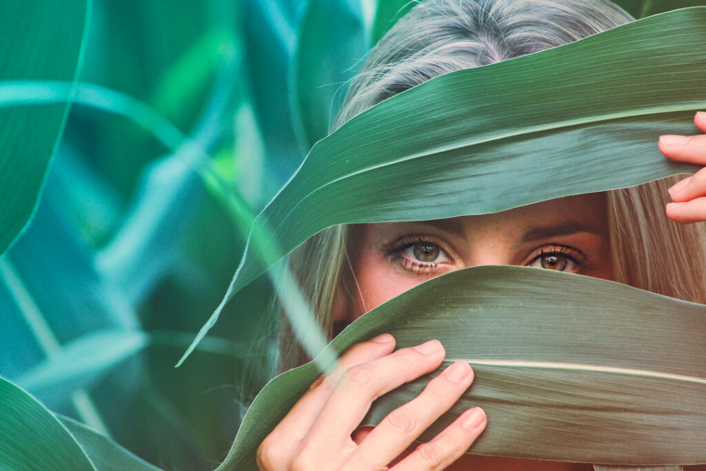 Woman in a corn field