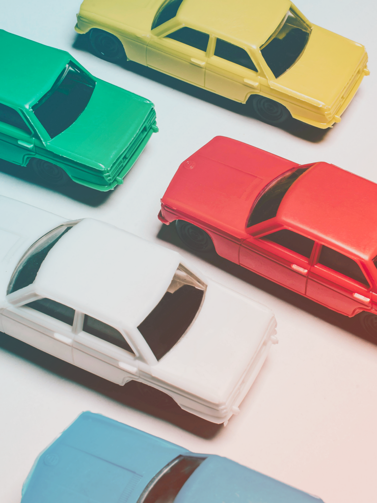 Colorful toy cars