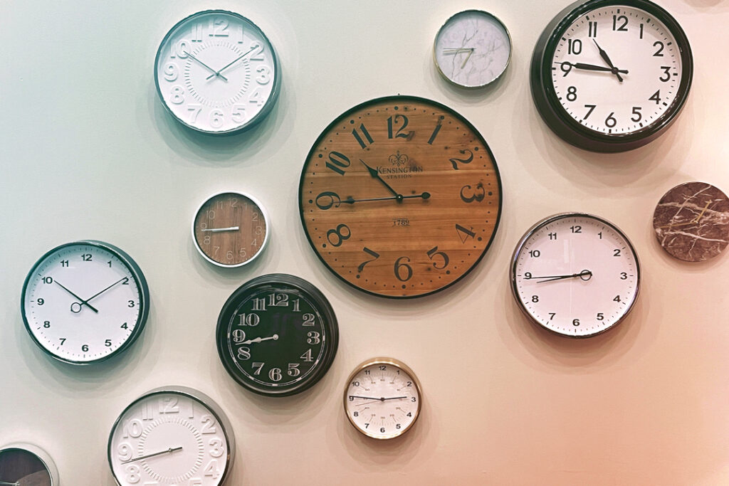 clocks on a wall