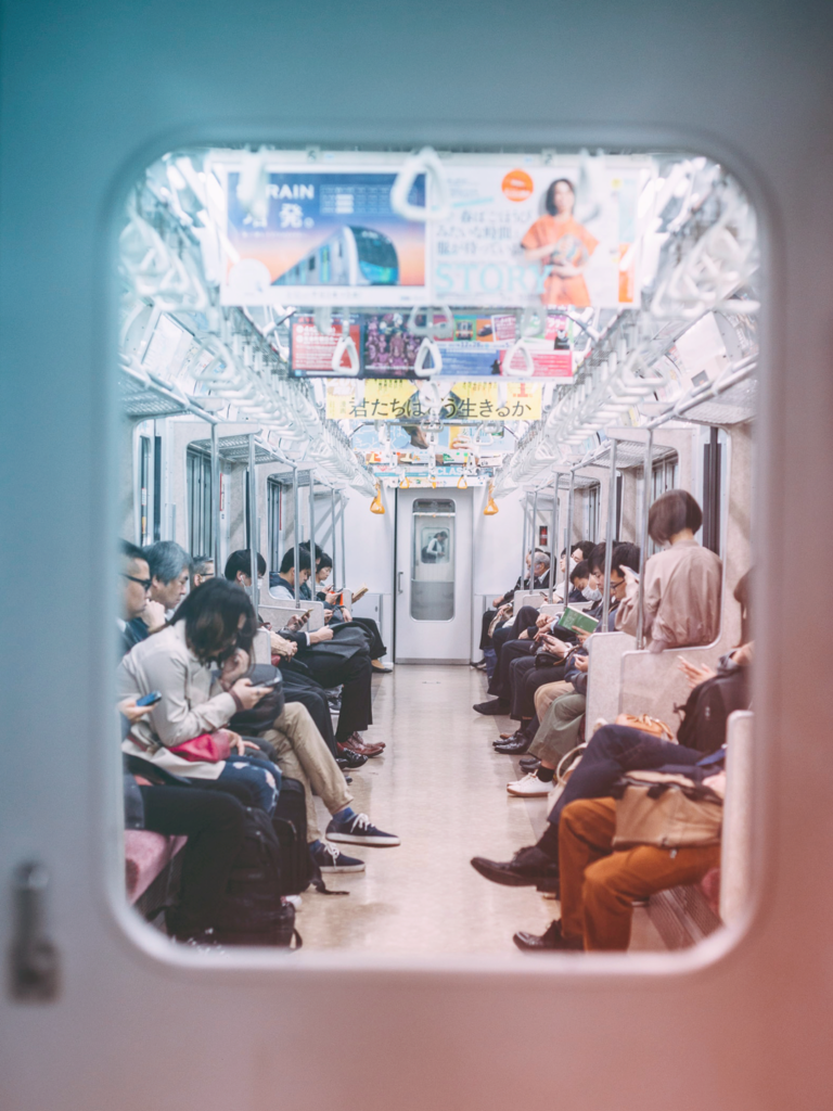 Subway full of people