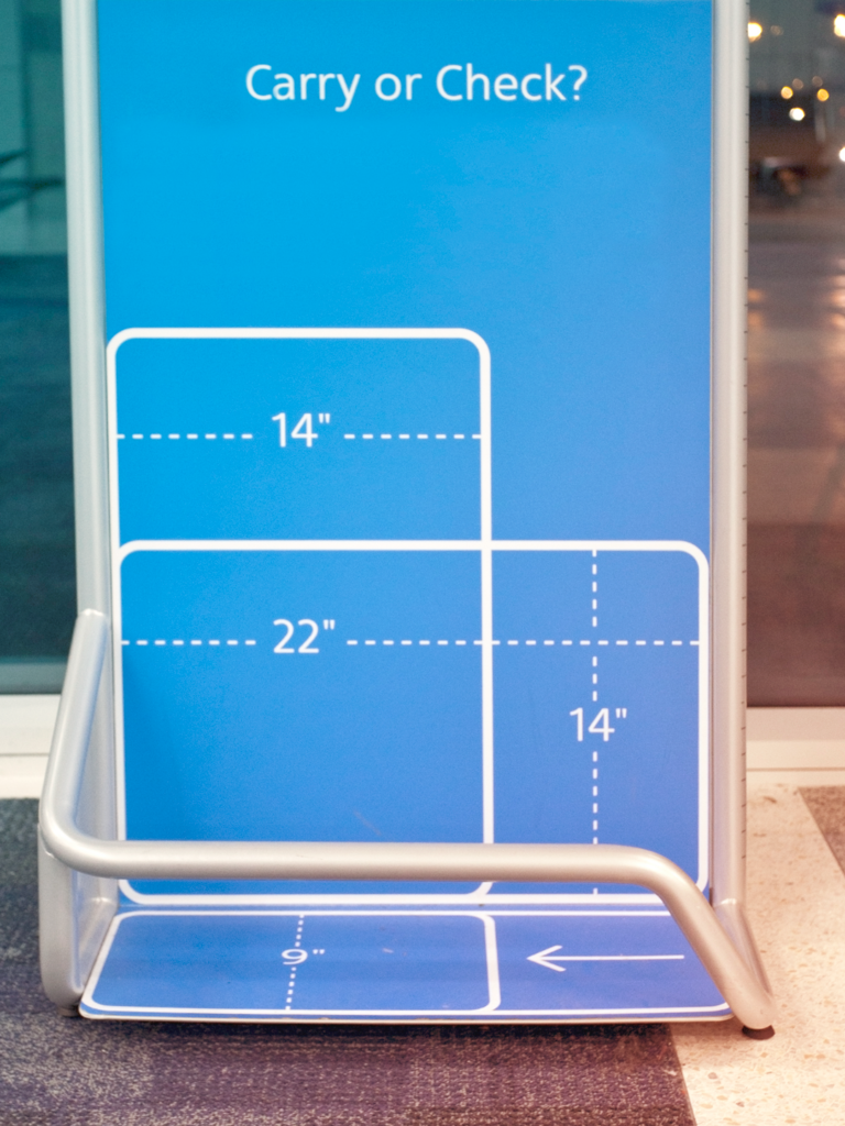 Measuring a checked bag