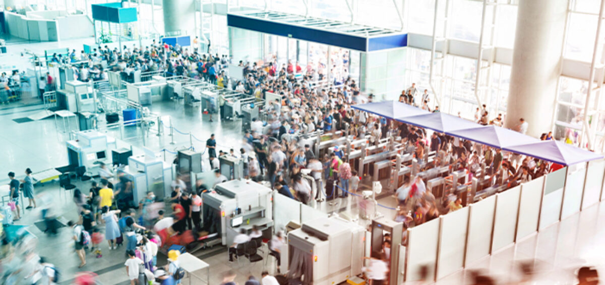 Photo of a busy airport