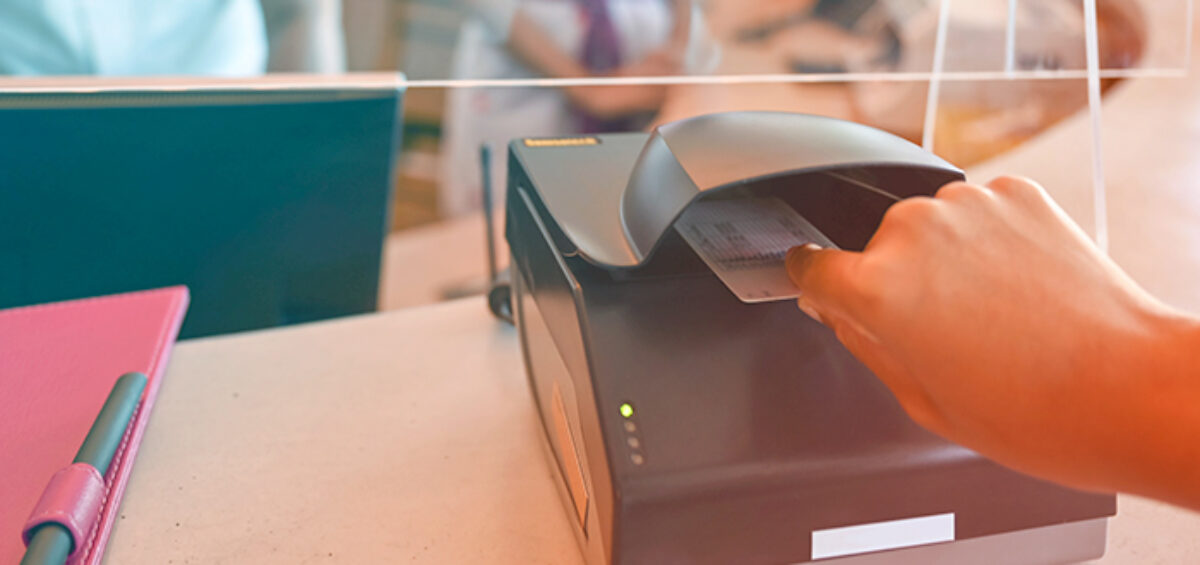Person scanning REAL ID at the airport