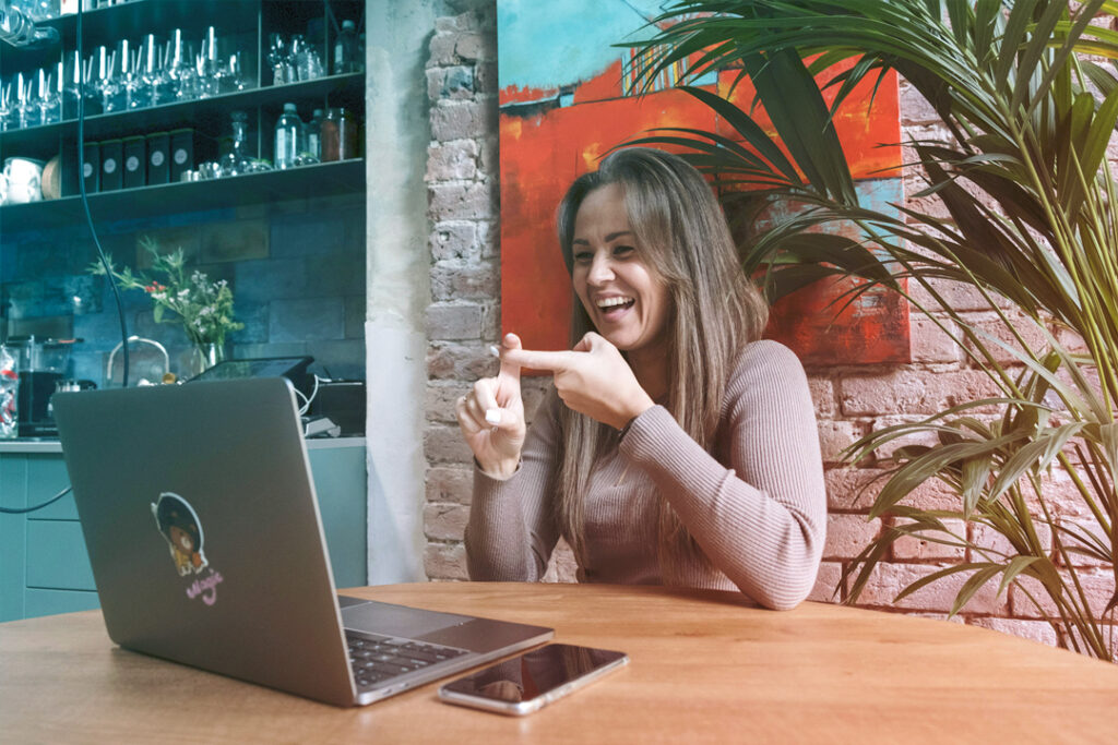 Image of a business professional on a video work call
