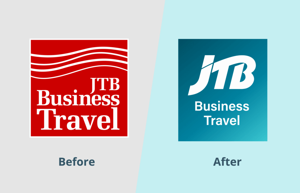 jtb business travel new brand identity before and after