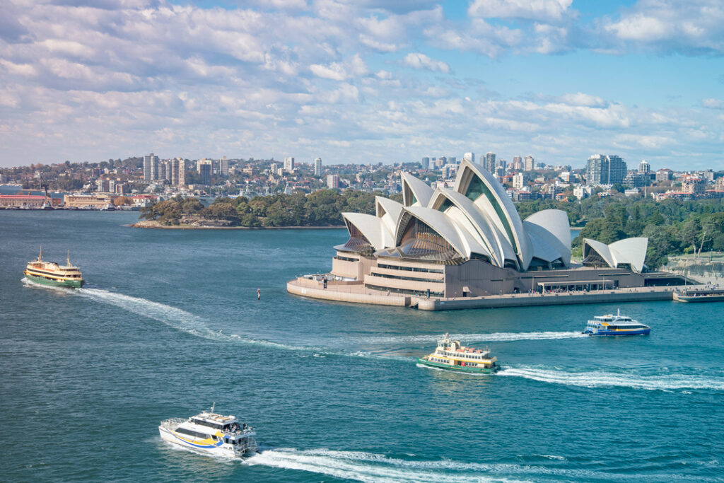 Sydney opera house and city skyline