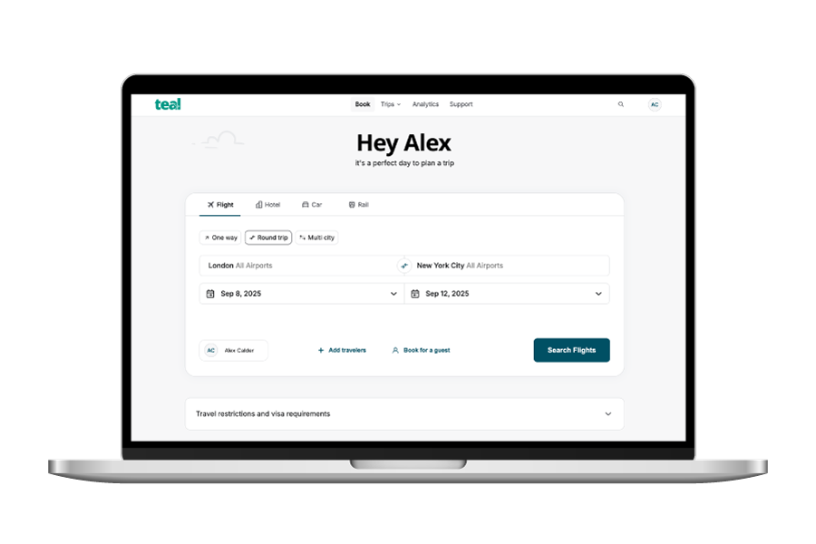 teal platform login screen