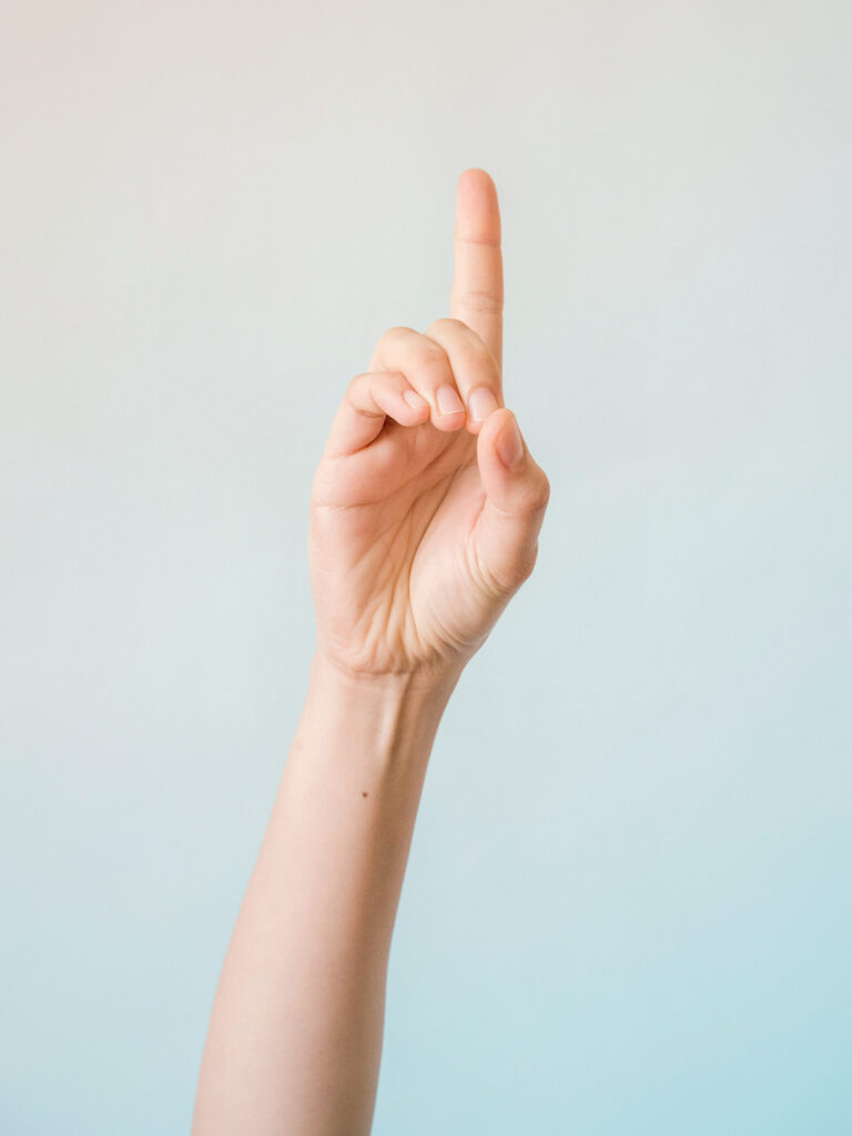 Razing raising hand to ask a question