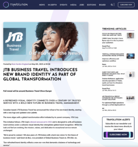 Travolution JTB Rebrand Article