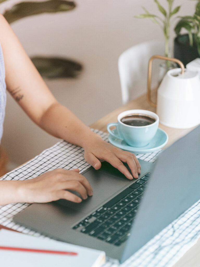 Business person working on a computer