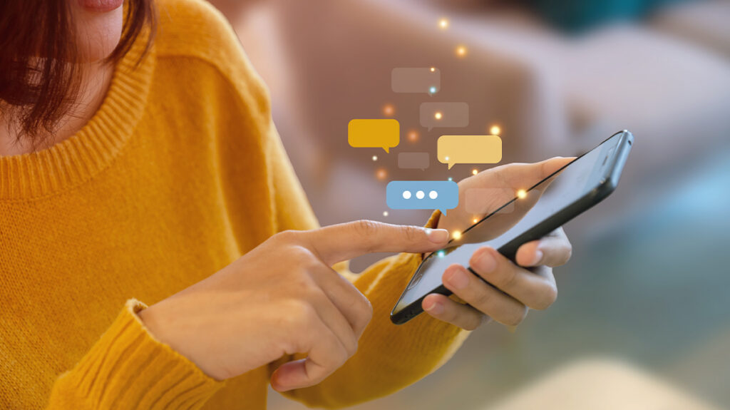 A Traveler messaging with an AI offered by travel providers